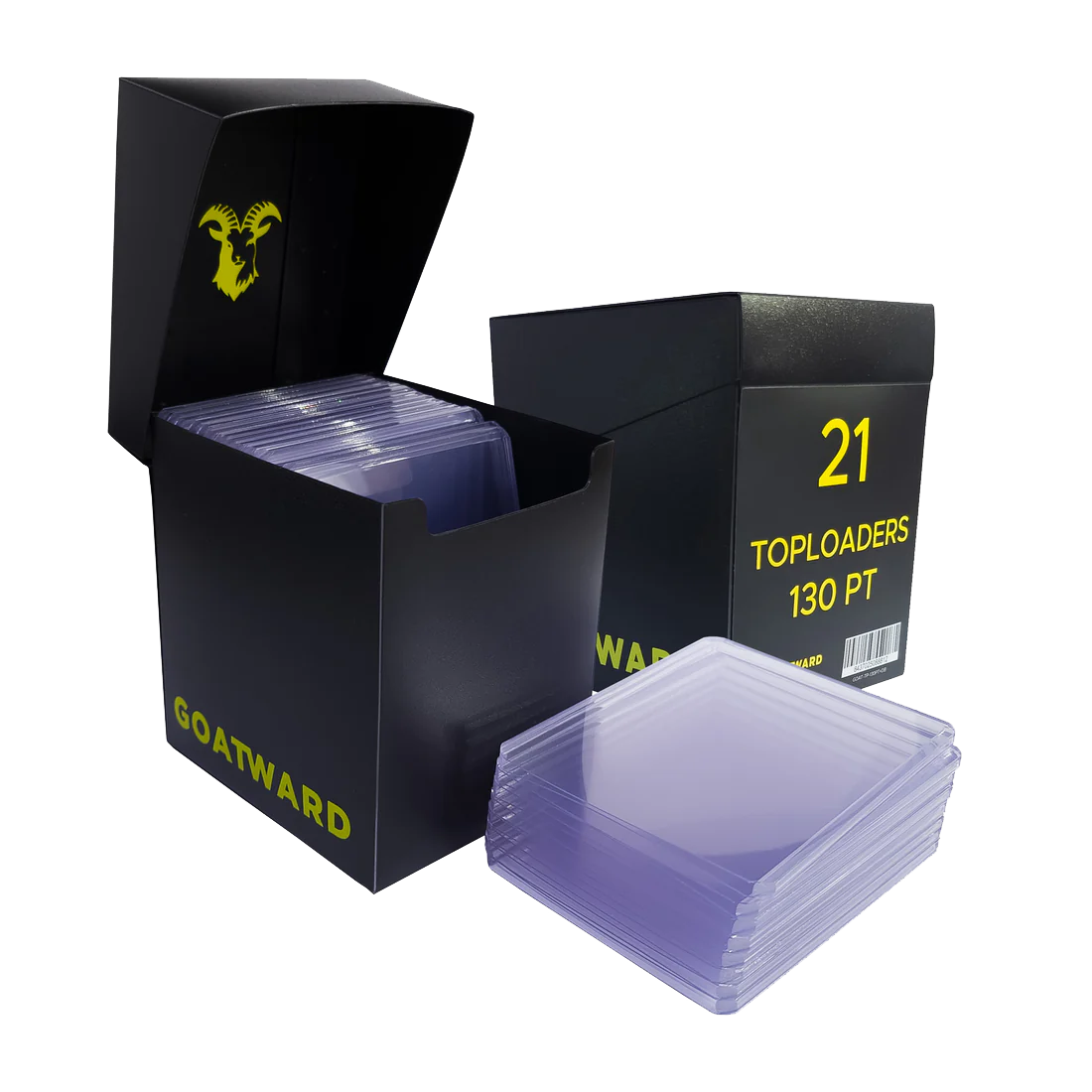 Toploaders 130 PT Pack de 21 con Deck Box Negra | GOATWARD