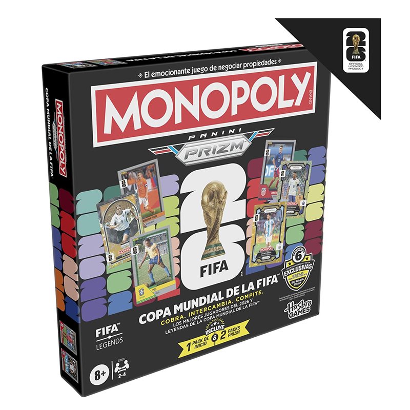 Monopoly Panini Prizm World Cup 2026 FIFA Tablero + Pack de Inicio